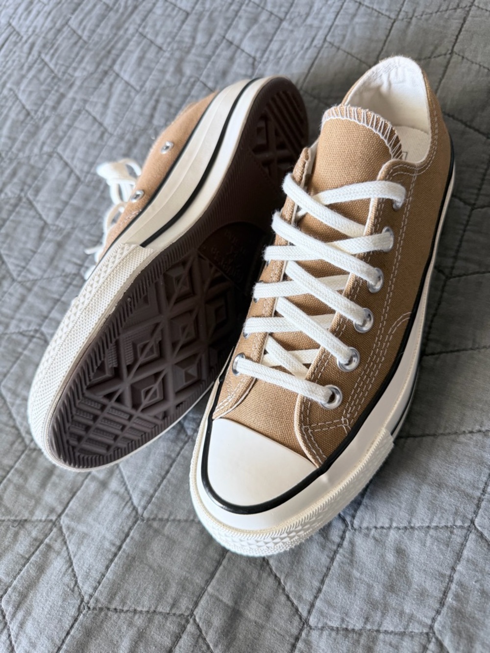 New Converse Chuck 70 Low Top Toadstool Tan Canvas Sneakers Unisex B4.5 W6.5 90s